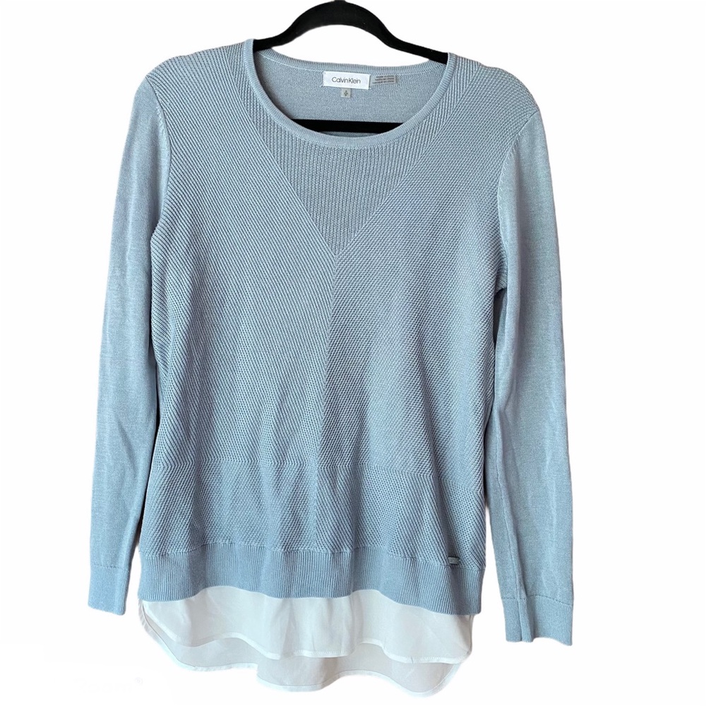 Calvin Klein Blue Lightweight Long Sleeve Sweater